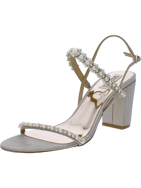 Natasha Womens Glitter Embellished Slingback Heels---Trendy Glitter Heels for a Glamorous Look