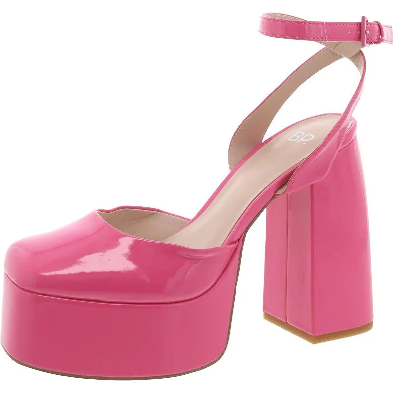 Sleek and Shiny Patent Pump Heels for a Polished Look--BP. Womens Patent Square Toe Platform Heels