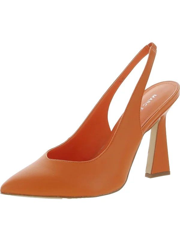 Fashionable Leather Slingback Pumps for Casual Wear--Scully4 Womens Faux Leather Slingback Heels