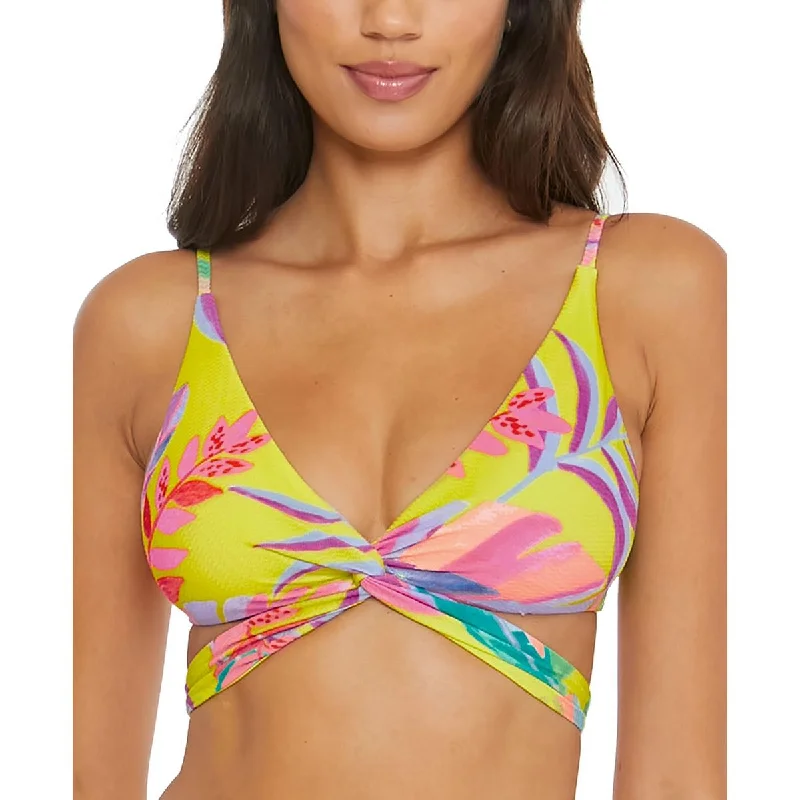 Becca by Rebecca Virtue Womens Strappy Printed Bikini Swim top---Affordable Strappy Platform Heels with Premium Quality