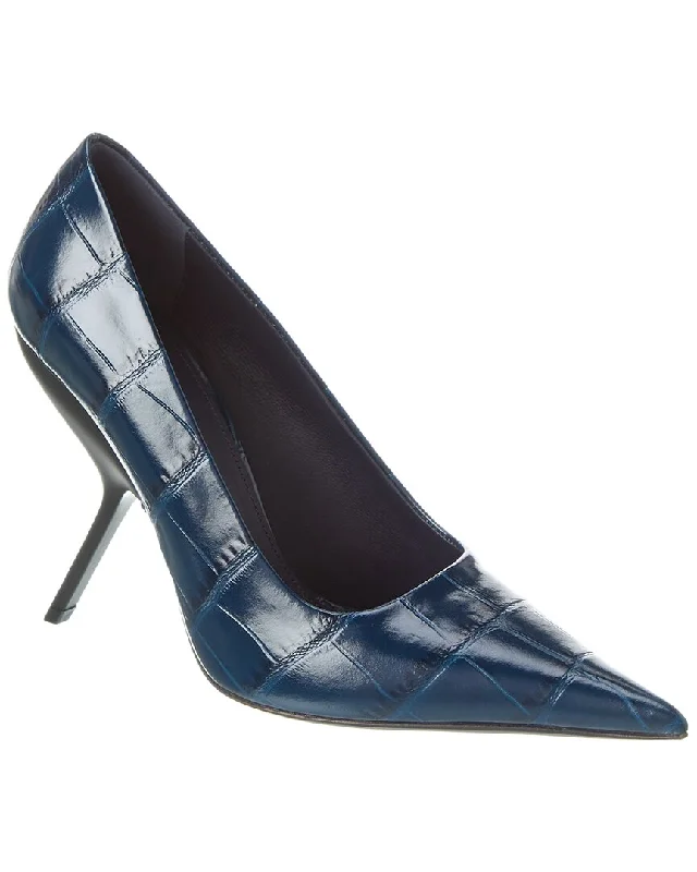 Ferragamo Eva Croc-Embossed Leather Pump---Comfortable Leather Pumps for Office and Everyday Wear