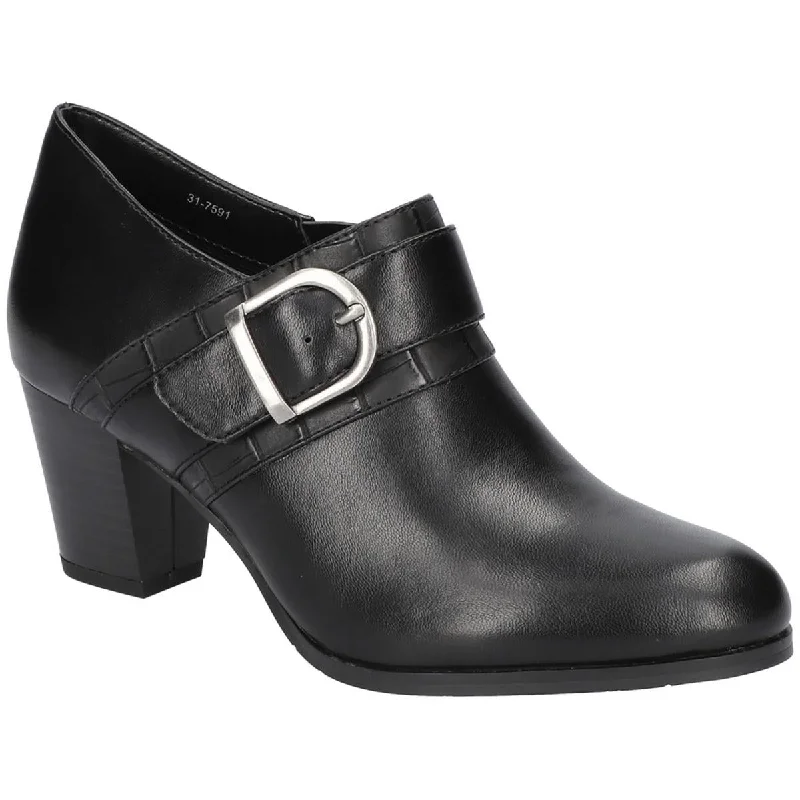 Trendy Chunky Heel Pumps for Casual Wear--Easy Street Womens DELLA Faux Leather Zipper Shooties