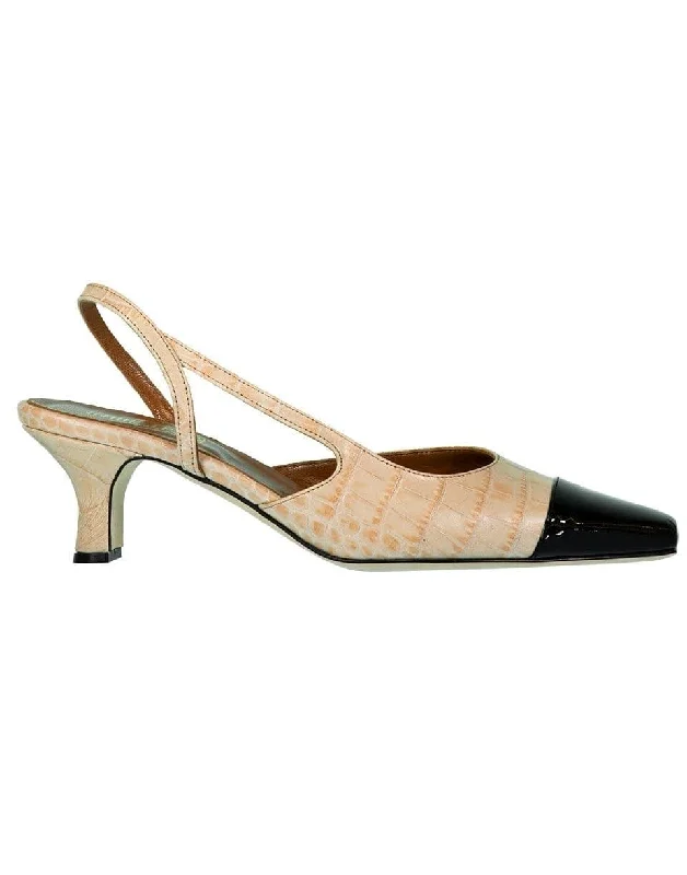 Versatile Heeled Sandals for Any Occasion---Moc-Croco Slingback