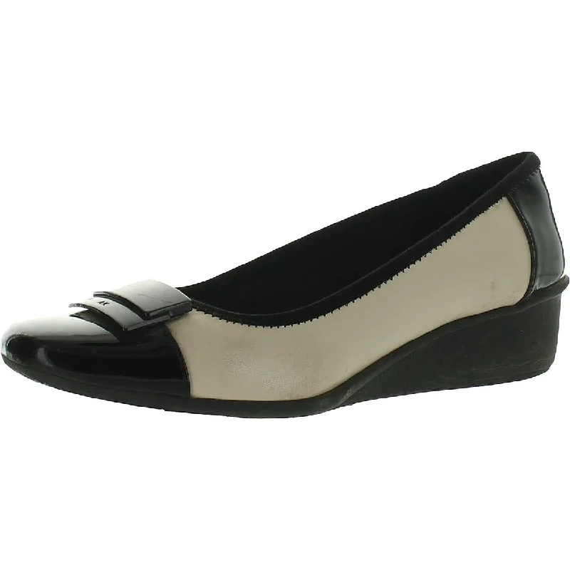 Stylish Slip-On Pumps for Quick Elegance---Anne Klein Womens Waverly 2 Logo Slip On Wedge Heels