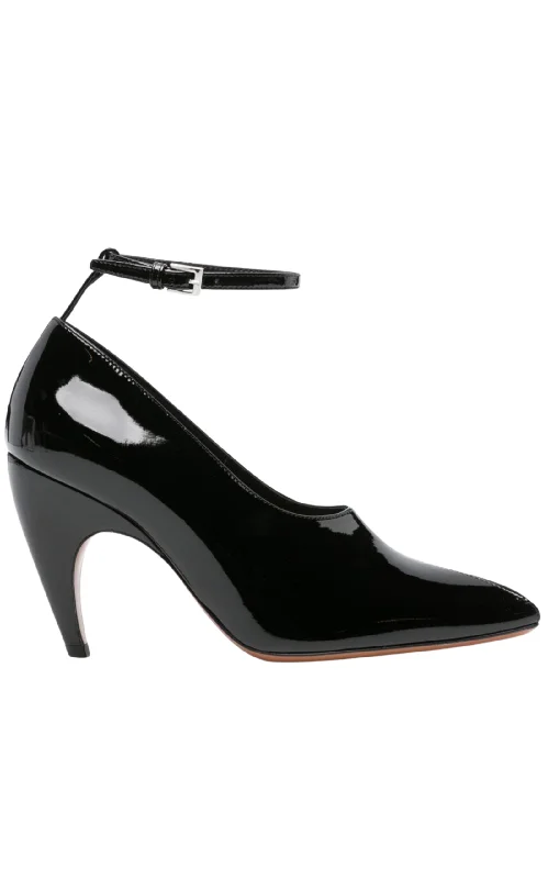 Shark 90mm Patent-leather Pumps---Comfortable Leather Pumps for Office and Everyday Wear