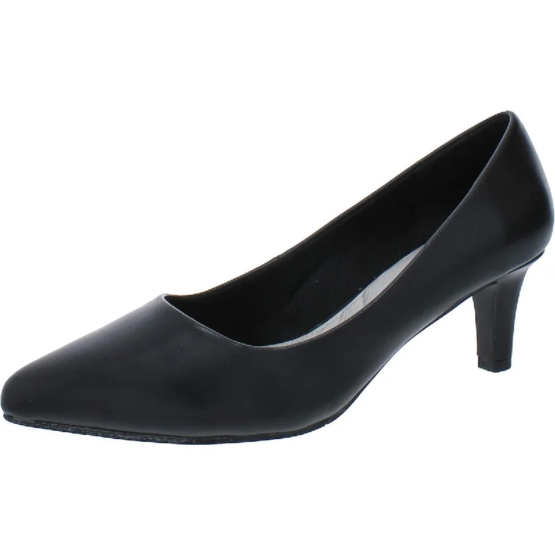 Stylish Slip-On Pumps for Quick Elegance---Easy Street Womens Pointe Faux Leather Slip On Heels