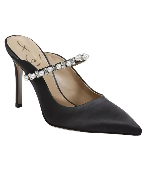 Hyland Heels In Black SatinAffordable Satin Heels with a Luxe Touch