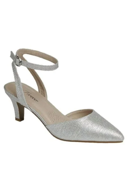 Versatile Heeled Sandals for Any Occasion---Women's Pointy Dorsey Pumps In Silver