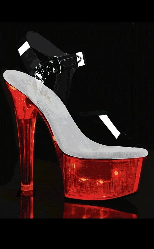 Stylish Platform Heels for Extra Height--FLASHDANCE-608CH Clear Light Up Platform Heels