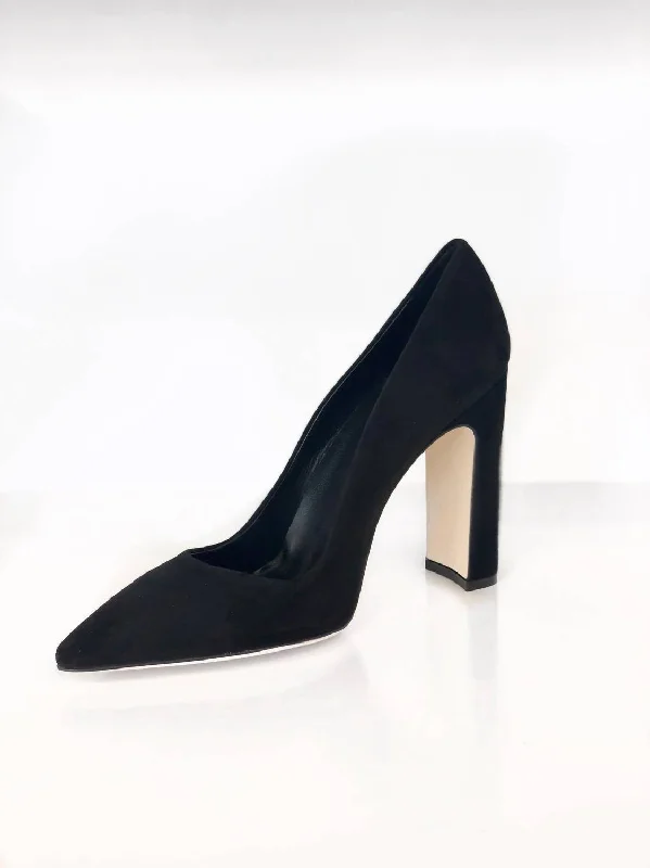 Affordable Suede Ankle Pumps for All-Day Wear--Parker Pointed Toe Pump In Black Suede