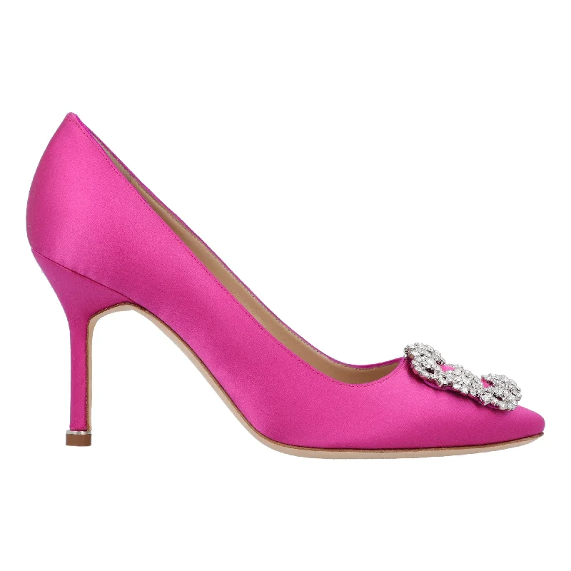 Versatile Heeled Sandals for Any Occasion---Manolo Blahnik Hangisi 090 Pump Pink