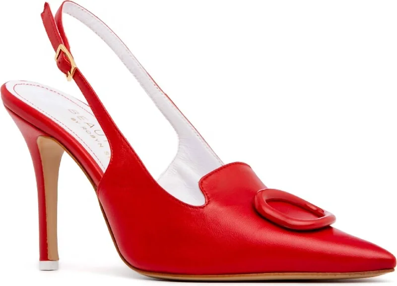 Versatile Heeled Sandals for Any Occasion---Women's Ada Slingback Heels In Red