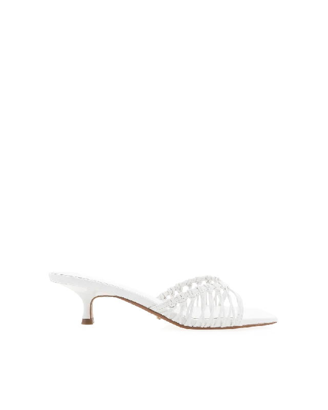 KINSLEY - WHITE---Fashionable Kitten Heels for Date Night