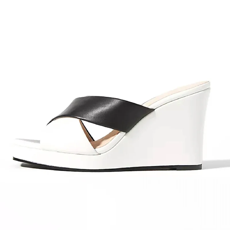 Versatile Heeled Sandals for Any Occasion---Wesley Heels In Black/white