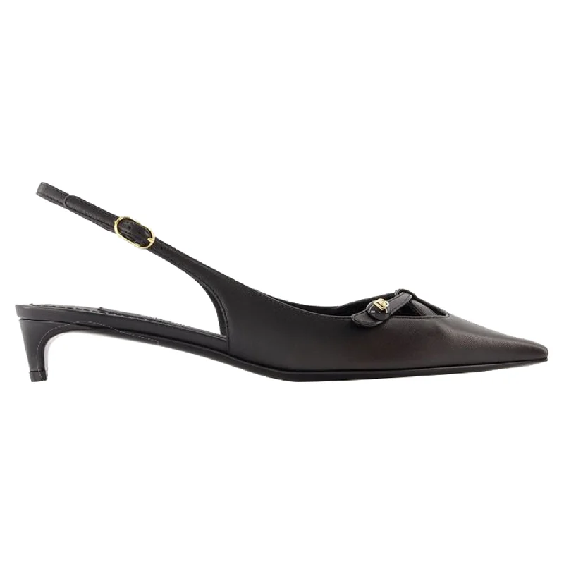 Slingbacks - Dolce&Gabbana - Leather - Black---Comfortable Leather Pumps for Office and Everyday Wear