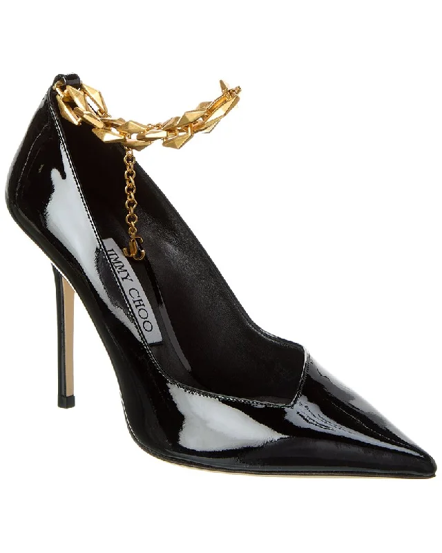 Sleek and Shiny Patent Pump Heels for a Polished Look--Jimmy Choo Diamond Talura 100 Patent Pump