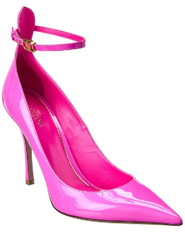 Sleek and Shiny Patent Pump Heels for a Polished Look--Valentino VLogo 100 Patent Pump