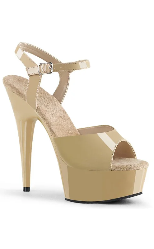 Sleek and Shiny Patent Pump Heels for a Polished Look--DELIGHT-609 Cream Patent Heels