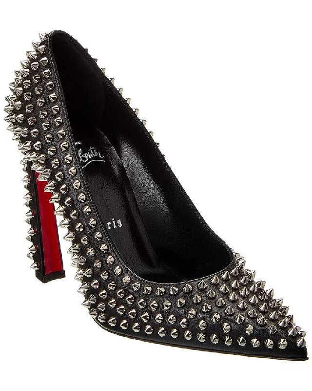 Christian Louboutin Condora Spikes 100 Leather Pump---Comfortable Leather Pumps for Office and Everyday Wear