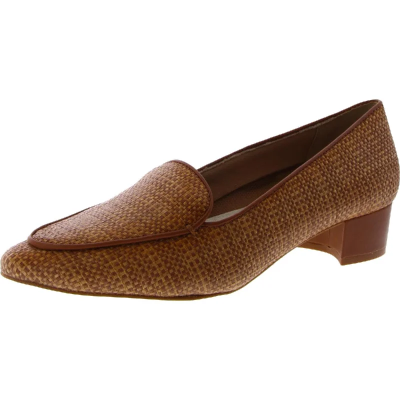 Trendy Chunky Heel Pumps for Casual Wear--Ros Hommerson Womens Honey Woven Slip On Loafer Heels