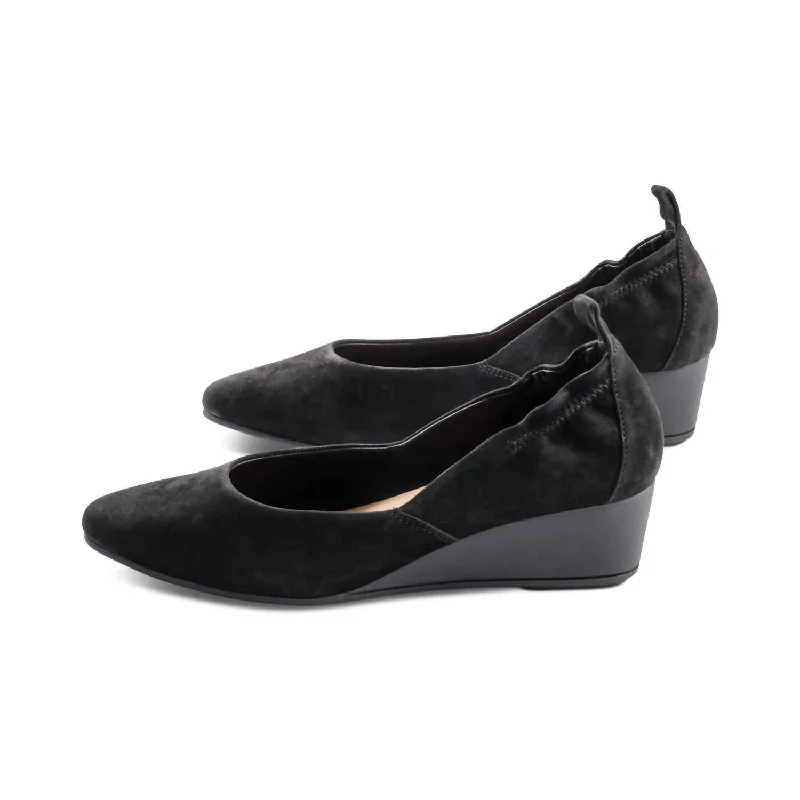 Affordable Suede Ankle Pumps for All-Day Wear--Women's Etta Suede Pump In Black