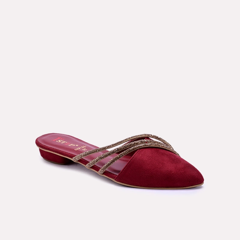 Briella Maroon Fancy Mules 0431331