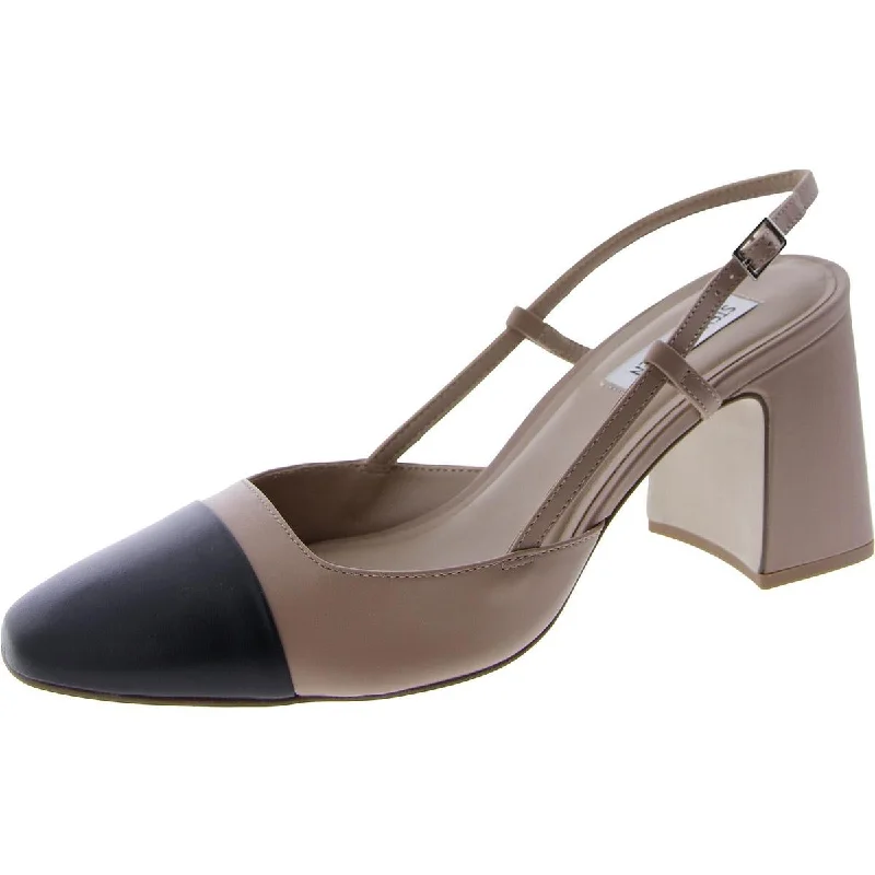 Versatile Heeled Sandals for Any Occasion---Becka Womens Colorblock Cap Toe Slingback Heels