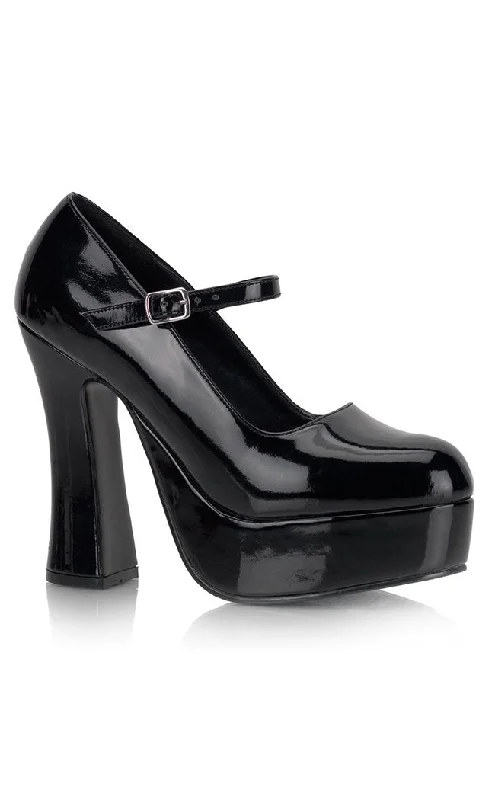 Sleek and Shiny Patent Pump Heels for a Polished Look--DOLLY-50 Black Patent Mary Jane Heels