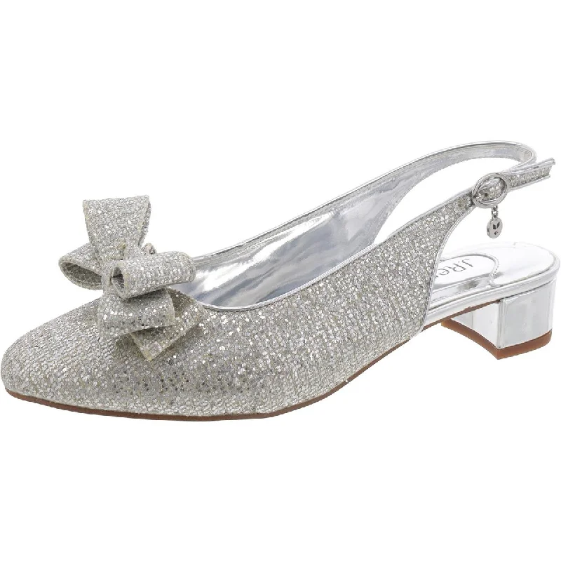 J. Renee Womens Tanay Glitter Ankle Strap Slingback Heels---Trendy Glitter Heels for a Glamorous Look