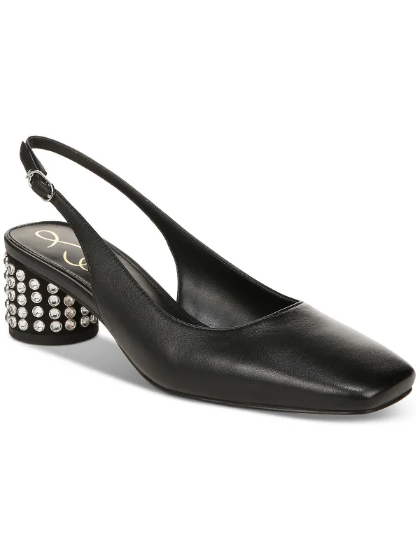 TERRA GEM Womens Leather Embellished Pumps---Comfortable Leather Pumps for Office and Everyday Wear