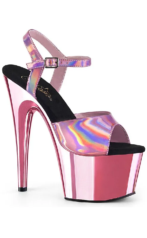 Stiletto Heel Pumps with Perfect Fit--ADORE-709HGCH Baby Pink Hologram Chrome Heels-Fashionable & Classic