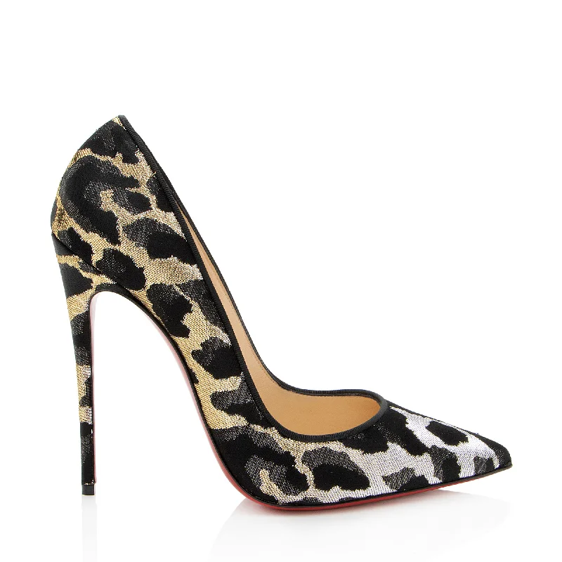 Versatile Heeled Sandals for Any Occasion---Christian Louboutin Lurex Feline So Kate Pumps