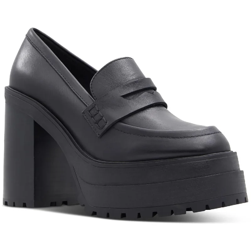 Stylish Slip-On Pumps for Quick Elegance---Aldo Womens Big Soul Leather Slip On Platform Heels