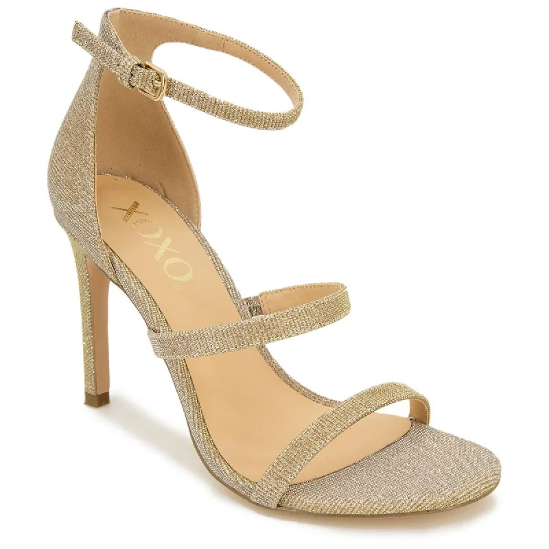 XOXO Womens Glitter Ankle Strap Heels---Trendy Glitter Heels for a Glamorous Look