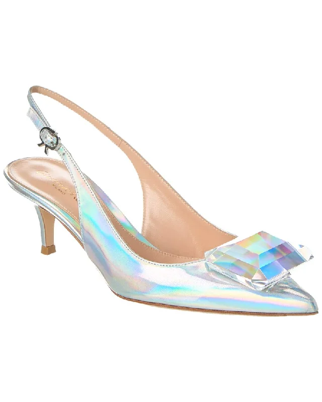 Fashionable Leather Slingback Pumps for Casual Wear--Gianvito Rossi Jaipur 55 Leather Slingback Pump