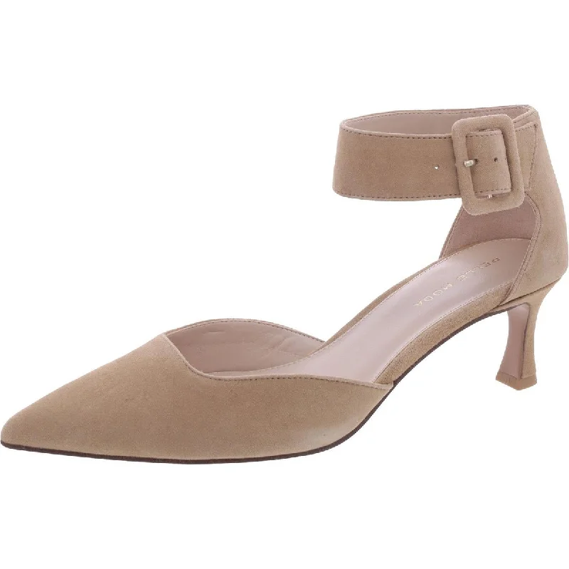 Affordable Suede Ankle Pumps for All-Day Wear--Pelle Moda Womens Suede Pointed Toe Pumps