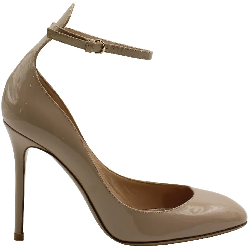 Sleek and Shiny Patent Pump Heels for a Polished Look--Valentino Ankle Strap Pumps in Nude Patent Leather