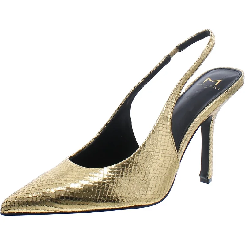 Marc Fisher LTD Womens Emalyn 2 Leather Snake Print Slingback Heels---Comfortable Leather Pumps for Office and Everyday Wear