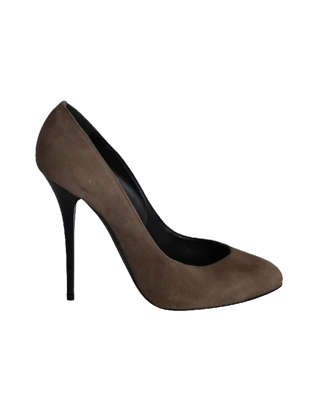 Affordable Suede Ankle Pumps for All-Day Wear--Giuseppe Zanotti Stiletto Pumps in Brown Suede