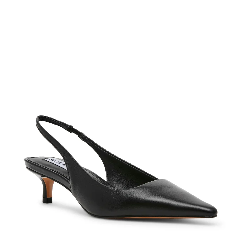 KARI BLACK PARIS LEATHER---Comfortable Leather Pumps for Office and Everyday Wear