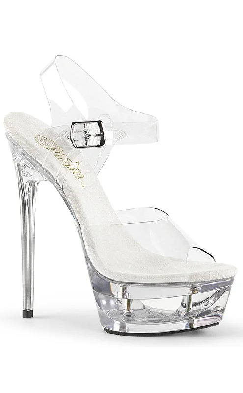 Stylish Platform Heels for Extra Height--ECLIPSE-608 Clear Platform Heels