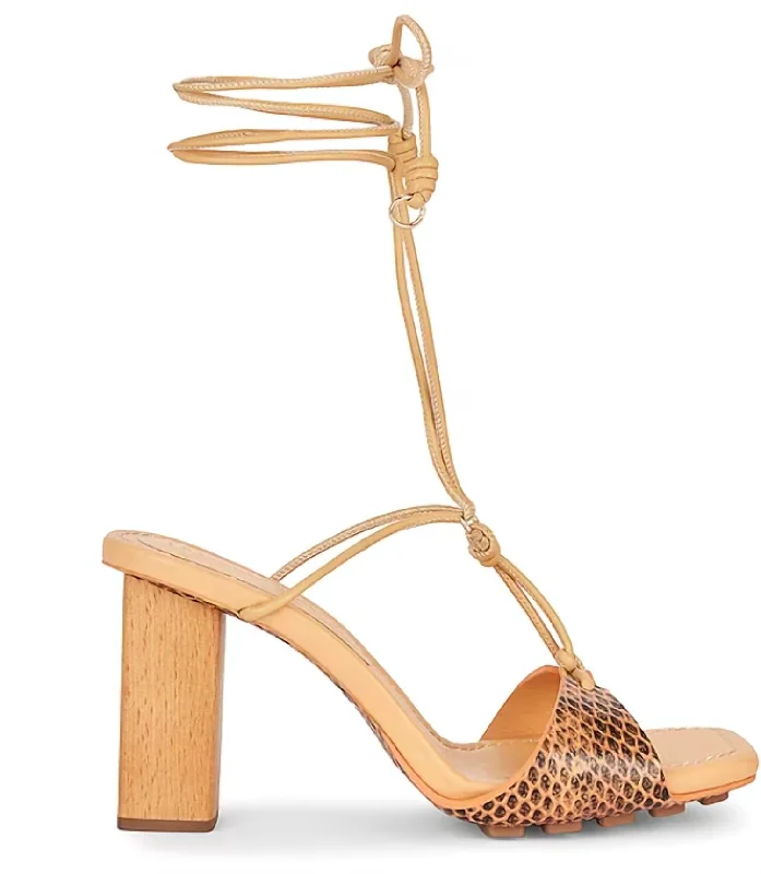 Nicolette Lace-Up Heels In Dune---Affordable Strappy Platform Heels with Premium Quality