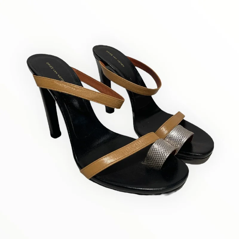 Versatile Heeled Sandals for Any Occasion---DRIES VAN NOTEN/Heels/EU 38.5/BLK/