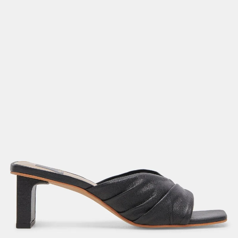 Carlan Heels Black Leather---Comfortable Leather Pumps for Office and Everyday Wear