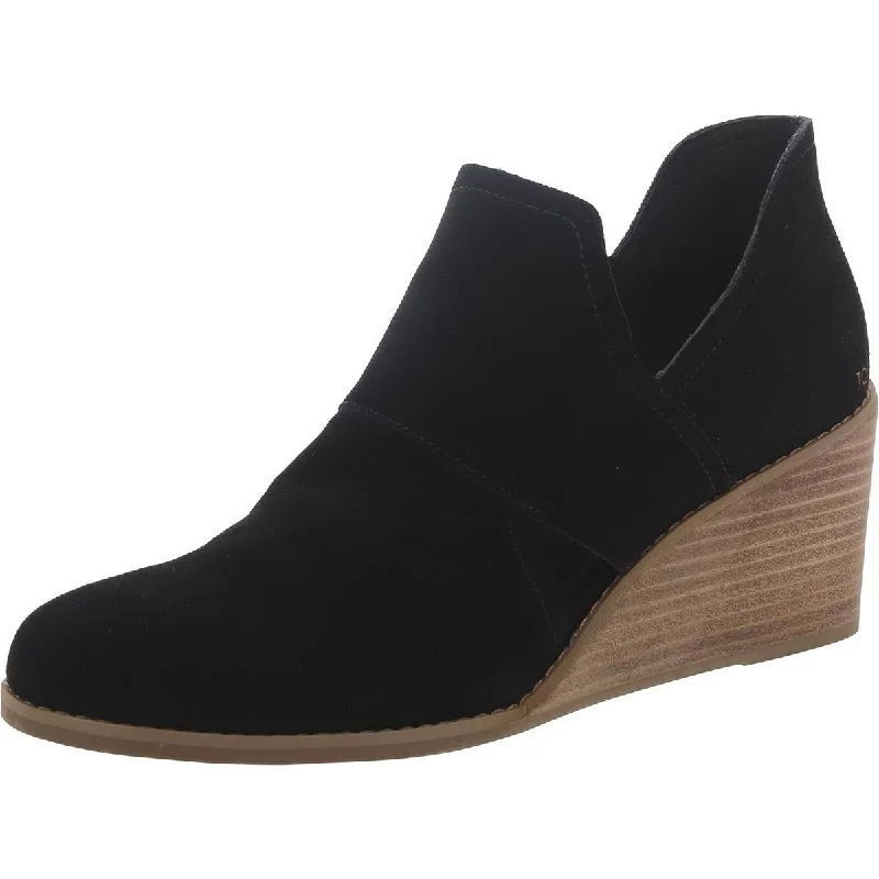 Affordable Suede Ankle Pumps for All-Day Wear--Toms Womens Kallie Suede Cut-Out Wedge Heels