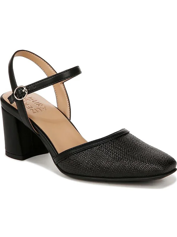 Wave Womens Woven Square Toe Slingback Heels---Durable Square Toe Block Heels for Everyday Use