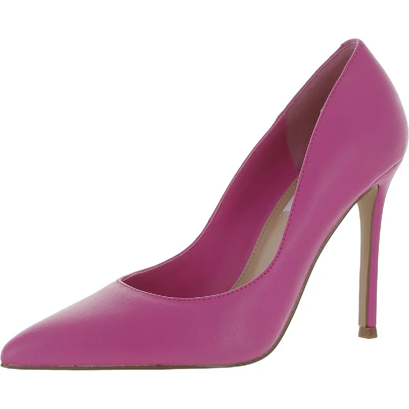 Stiletto Heel Pumps with Perfect Fit--Steve Madden Womens Evelyn Leather Pointed Toe Pumps-Fashionable & Classic