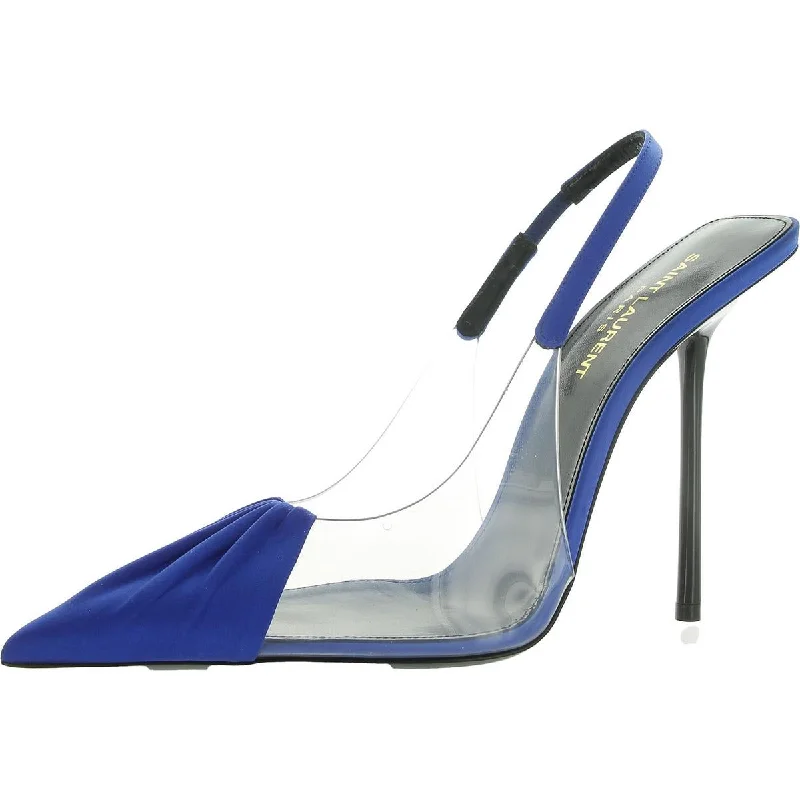 Saint Laurent Womens Satin Stiletto Slingback HeelsAffordable Satin Heels with a Luxe Touch