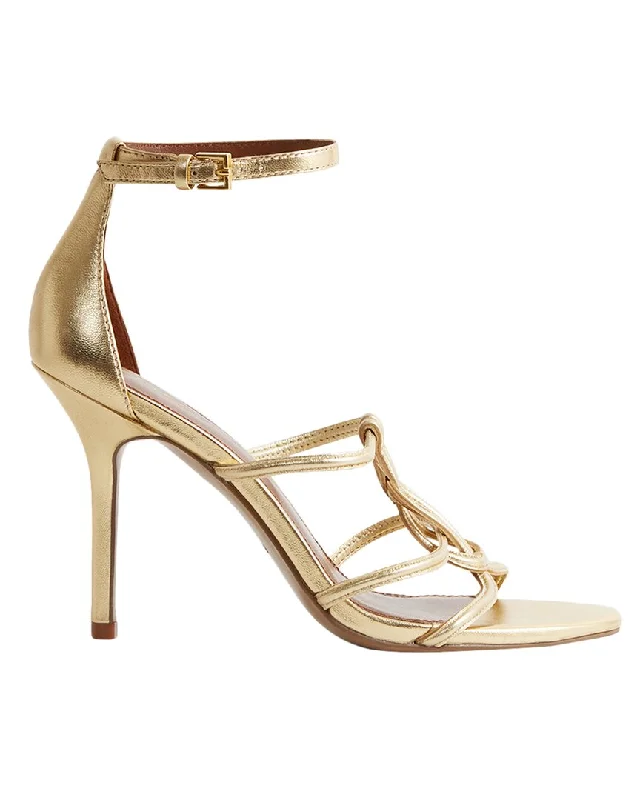 Reiss Hallie Metallic Strappy Open-Toe Heel---Affordable Strappy Platform Heels with Premium Quality