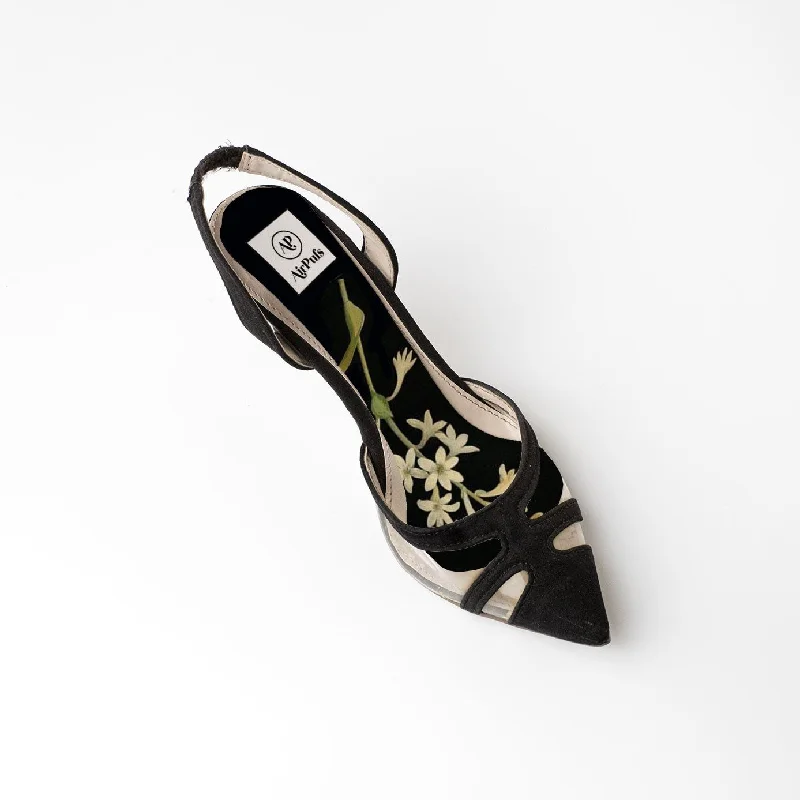 Botanical Print Series: Tuberose---Fashionable Kitten Heels for Date Night